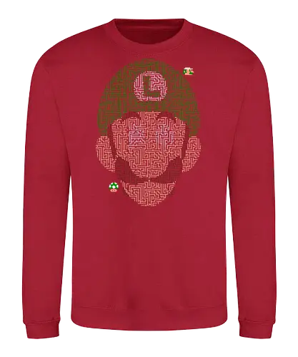 Gamer Maze 2 - luigi, maze, labyrinth, gaming - Sweatshirt
