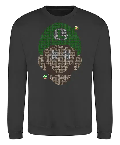 Gamer Maze 2 - luigi, maze, labyrinth, gaming - Sweatshirt