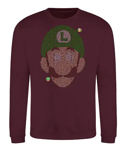 Gamer Maze 2 - luigi, maze, labyrinth, gaming - Sweatshirt