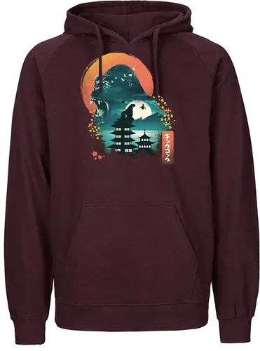 Edo Kaiju - japan, kaiju, Kaiju, ukiyo-e, monster, ape, Giant Ape - Fairtrade Hoodie