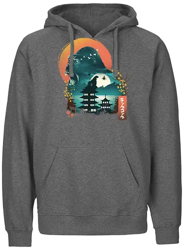 Edo Kaiju - japan, kaiju, Kaiju, ukiyo-e, monster, ape, Giant Ape - Fairtrade Hoodie