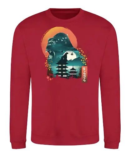 Edo Kaiju - japan, kaiju, Kaiju, ukiyo-e, monster, ape, Giant Ape - Sweatshirt