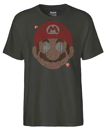Gamer Maze 1 - mario, maze, labyrinth, gaming - Fairtrade T-Shirt