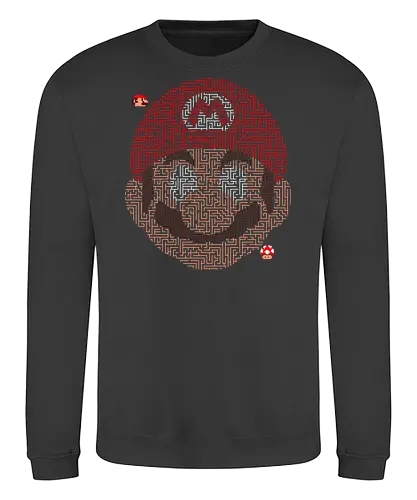 Gamer Maze 1 - mario, maze, labyrinth, gaming - Sweatshirt