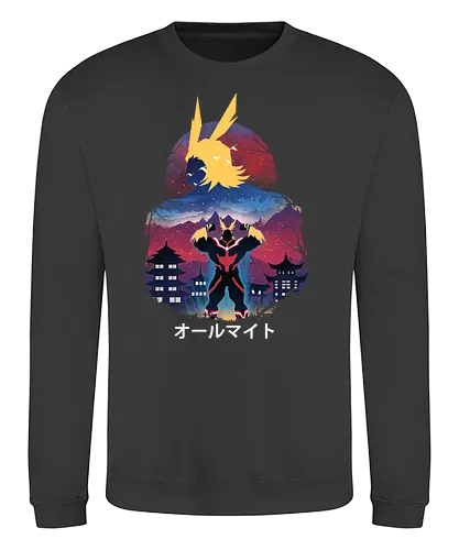 Ultra Plus Night - academia, all might, anime, hero - Sweatshirt