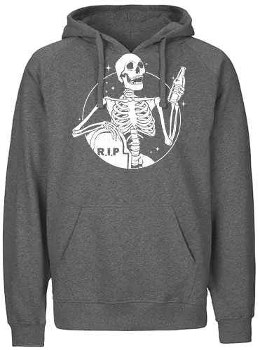 Skull Beer - skeleton, skelett, bier, rip, death - Fairtrade Hoodie