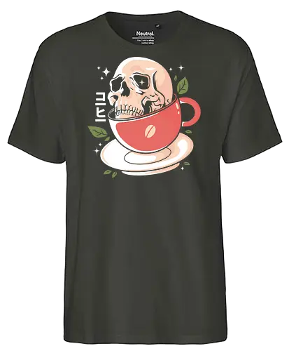 Skull coffee - skull, schädel, tasse, cup, t - Fairtrade T-Shirt