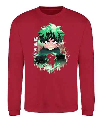 Deku Night - academia, deku, anime, hero - Sweatshirt