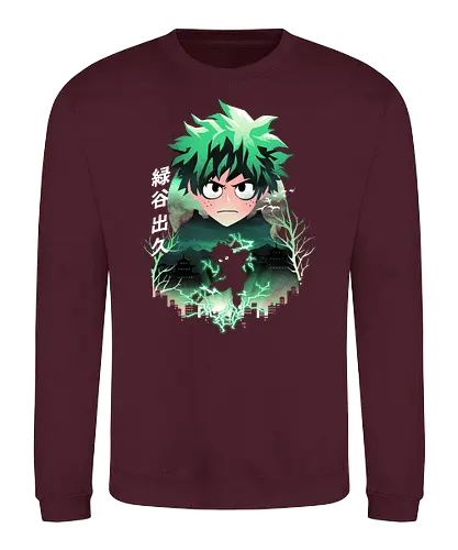 Deku Night - academia, deku, anime, hero - Sweatshirt