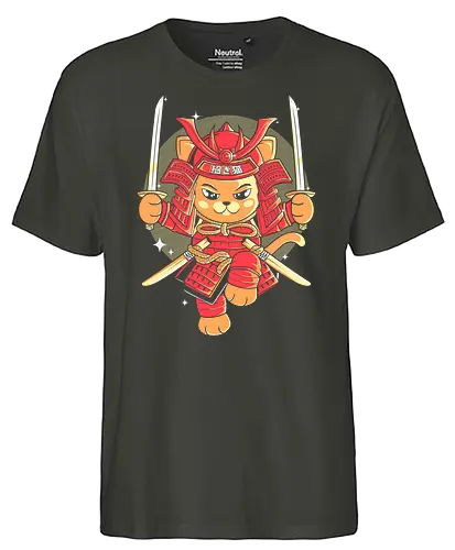 Samurai Cat - samurai, cat, katze, japan - Fairtrade T-Shirt