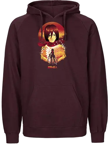 Mikasa Sunset - attack, titan, Mikasa, anime, manga - Fairtrade Hoodie
