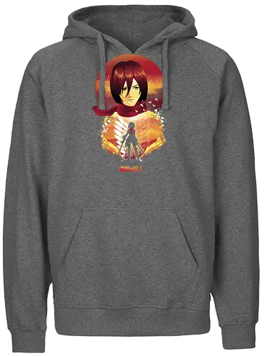 Mikasa Sunset - attack, titan, Mikasa, anime, manga - Fairtrade Hoodie