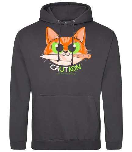 Caution - cute, dangerous, cat, knife - Standard Hoodie