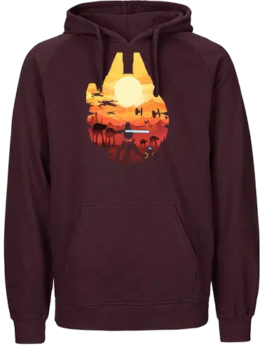 Space Sunset - scifi, movie, space opera, falcon - Fairtrade Hoodie