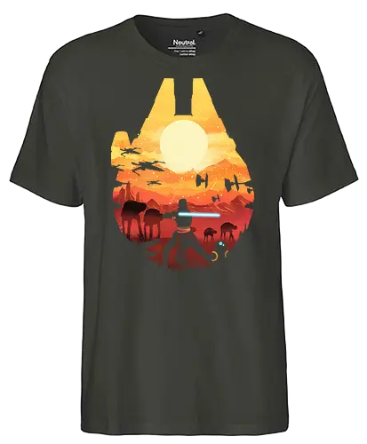 Space Sunset - scifi, movie, space opera, falcon - Fairtrade T-Shirt