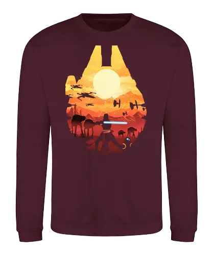 Space Sunset - scifi, movie, space opera, falcon - Sweatshirt