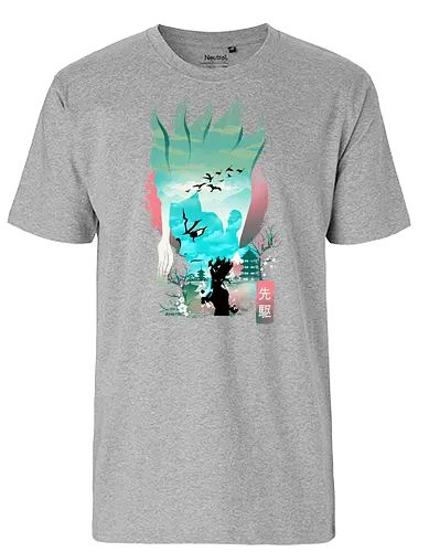 Senku Landscape - anime, Dr.Stone, Senku - Fairtrade T-Shirt
