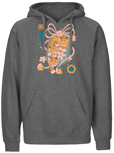Omamori Tigers - tiger, charm, glücksbringer, talisman - Fairtrade Hoodie