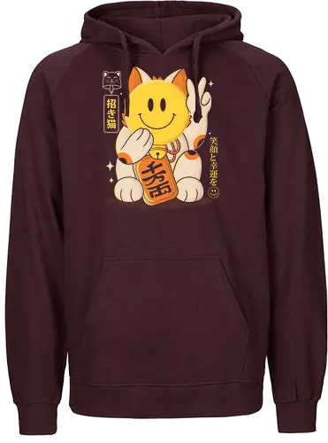 Smile Maneki Neko - Maneki, neko, lucky cat, Smile - Fairtrade Hoodie