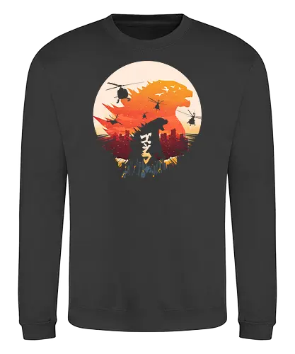 King Kaiju Sunset - kaiju, attack, japan - Sweatshirt