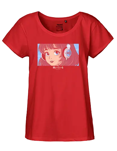 I hr you - anime, music - Fairtrade Girl Shirt