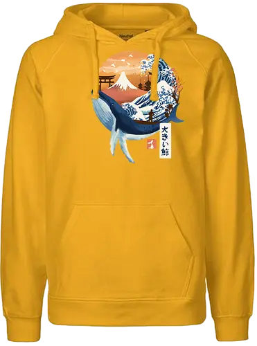 The Great Whale - wal, whale, Fuji-san, japan, grt wave - Fairtrade Hoodie
