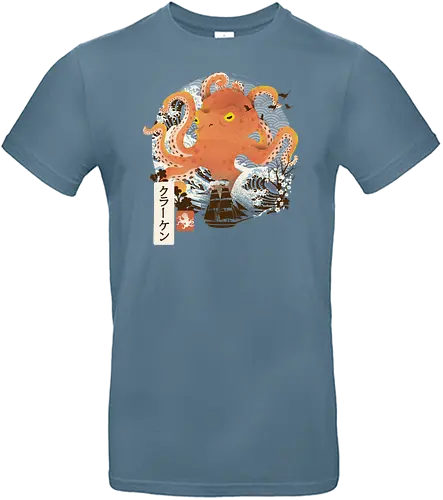 Kraken Adventure - kraken, octopus, japan, grt wave - Standard T-Shirt