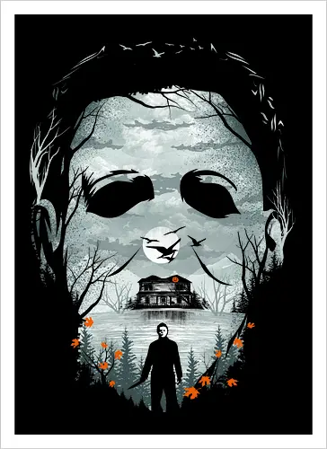 Halloween Night - horror, halloween, Michael, myers, slasher - Artprint
