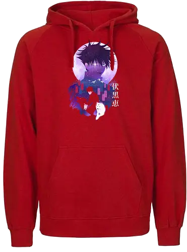 Megumi Landscape - jujutsu, kaisen, Megumi, wolf, anime, manga - Fairtrade Hoodie