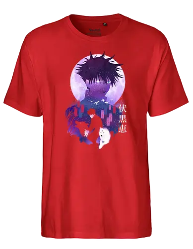 Megumi Landscape - jujutsu, kaisen, Megumi, wolf, anime, manga - Fairtrade T-Shirt