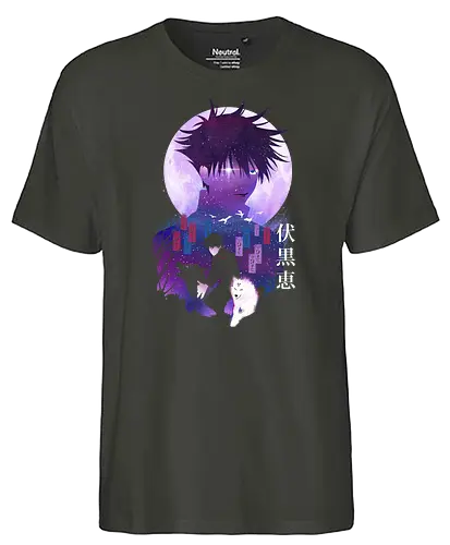Megumi Landscape - jujutsu, kaisen, Megumi, wolf, anime, manga - Fairtrade T-Shirt