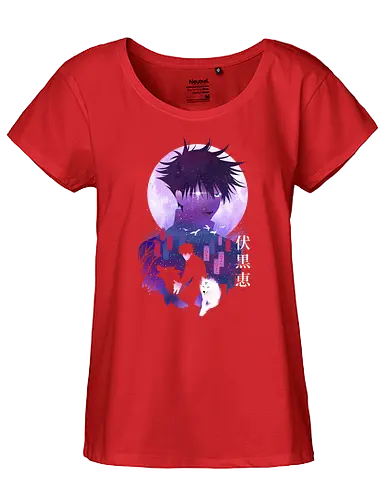 Megumi Landscape - jujutsu, kaisen, Megumi, wolf, anime, manga - Fairtrade Girl Shirt