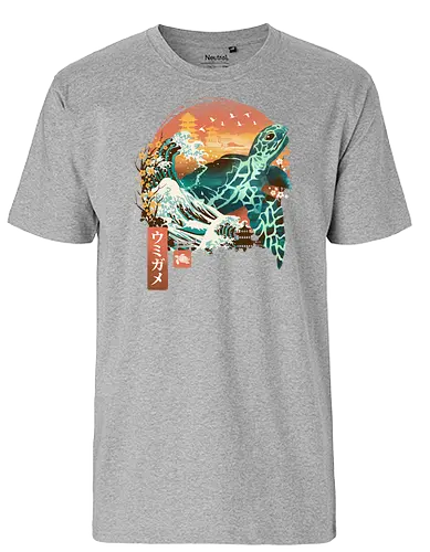 Kame Landscape - turtle, schildkröte, wave, welle, japan - Fairtrade T-Shirt