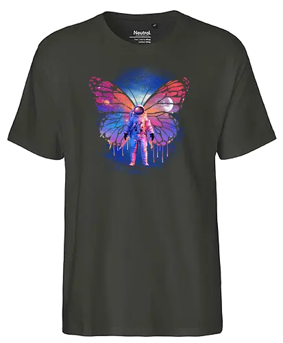 Cosmonaut - space, art, Butterfly, kunst, weltraum - Fairtrade T-Shirt