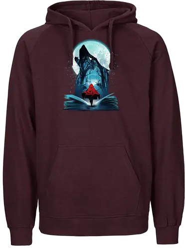 Book of Little red Girl - märchen, rotkäppchen, wolf, red riding hood, Grimm - Fairtrade Hoodie