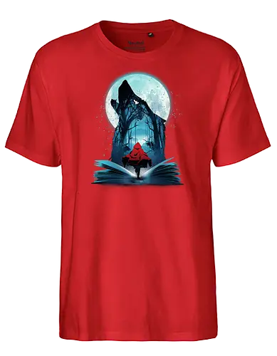 Book of Little red Girl - märchen, rotkäppchen, wolf, red riding hood, Grimm - Fairtrade T-Shirt