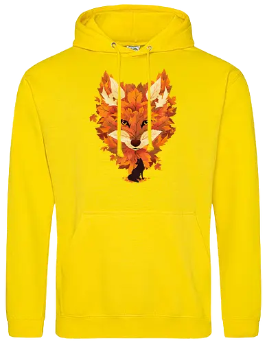 Red Fox and Falling Leaves - fox, fuchs, herbst, blätter - Standard Hoodie
