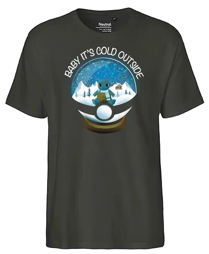Baby It's Cold Outside - pocket, monster, snow, winter - Fairtrade T-Shirt