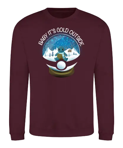 Baby It's Cold Outside - pocket, monster, snow, winter - Sweatshirt
