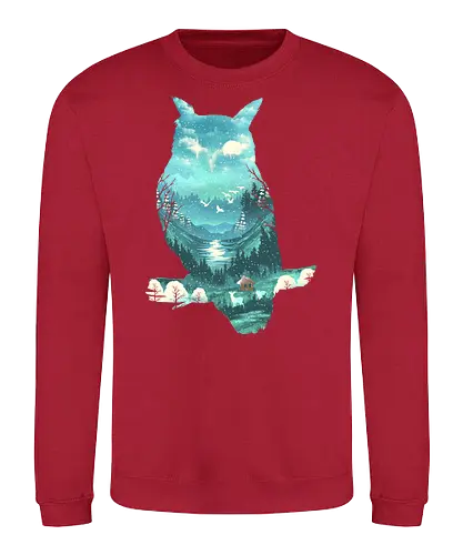Winter Owl - eule, owl, winter, wald, forest, uhu - Sweatshirt