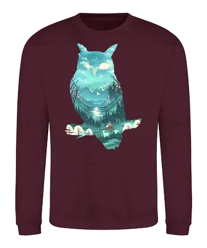 Winter Owl - eule, owl, winter, wald, forest, uhu - Sweatshirt