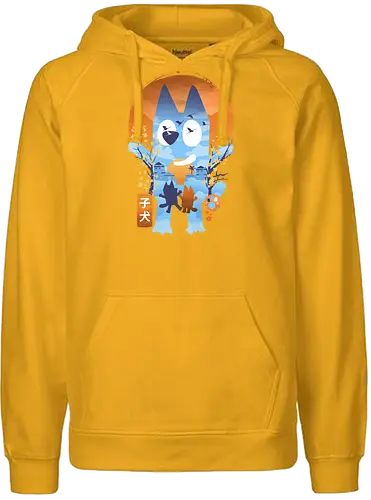 Bluey Ukiyo-e - cartoon, tv, dog, hund - Fairtrade Hoodie