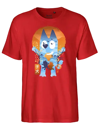 Bluey Ukiyo-e - cartoon, tv, dog, hund - Fairtrade T-Shirt