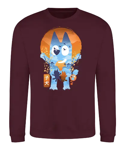 Bluey Ukiyo-e - cartoon, tv, dog, hund - Sweatshirt