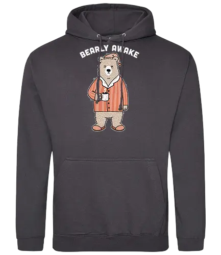 Bearly Awake - bär, müde, tired, awake, morning, morgen, montag, monday, coffee, kaffee, bear - Standard Hoodie