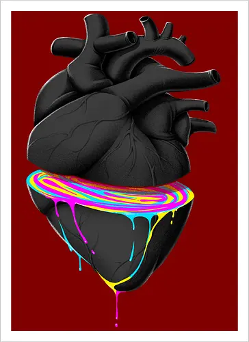 Bleeding Heart - anatomie, herz, love, liebe, lgbt, lgtbq, pride, queer, heart, anatomical heart - Artprint