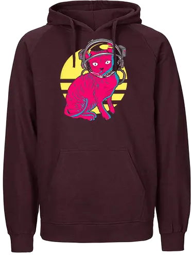 Space Cat - space, cat, neko, astronaut, fun, retro, 80s - Fairtrade Hoodie