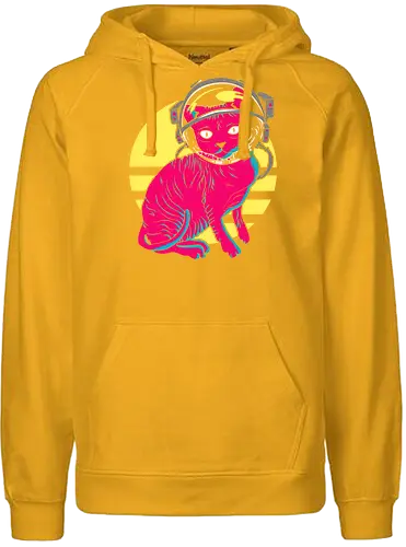 Space Cat - space, cat, neko, astronaut, fun, retro, 80s - Fairtrade Hoodie