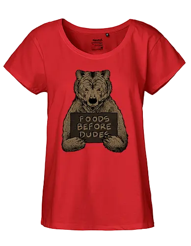 Foods before Dudes - foods before dudes, dude, bär, food, essen, lecker, nom, br - Fairtrade Girl Shirt