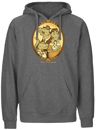 Family Portrait - dino, dinosaur, trex, tyrannosaurus, rex, dinosaurier, family, portrait, familie, chicken, huhn - Fairtrade Hoodie